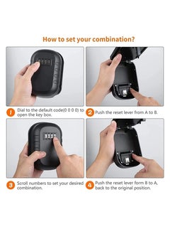 SYOSI Key Safe Lock Box for Outside, Secure Wall Mounted Key Safe Lock Box with 4-Digit Combination Code, Includes Mounting Kit and Waterproof Cover - Outdoor House Key Storage Box  - Image 4