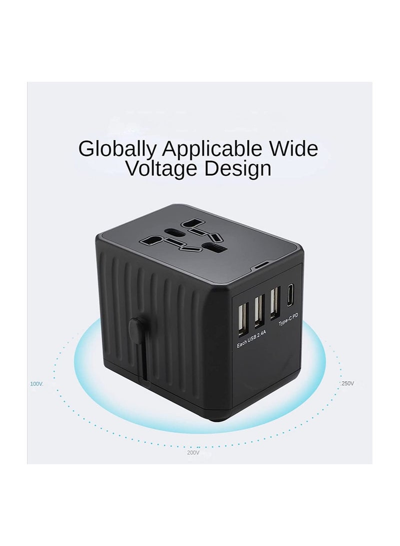 Multi-Function Power Adapter for Travel, International Power Conversion Connector, 3Type-A & 1Type-C,4USB Interface, Universal Standard in Uk, Usa, Australia - Image 3