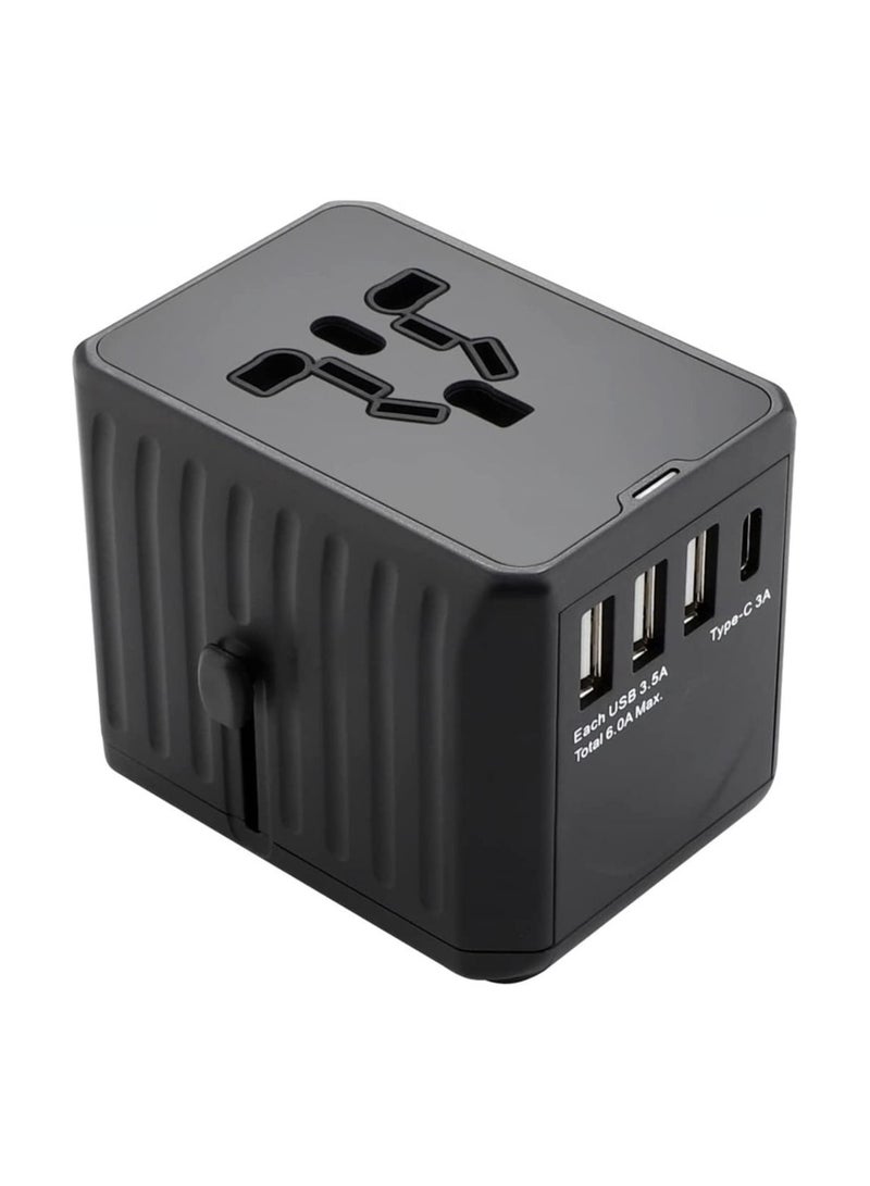 Multi-Function Power Adapter for Travel, International Power Conversion Connector, 3Type-A & 1Type-C,4USB Interface, Universal Standard in Uk, Usa, Australia - Image 1