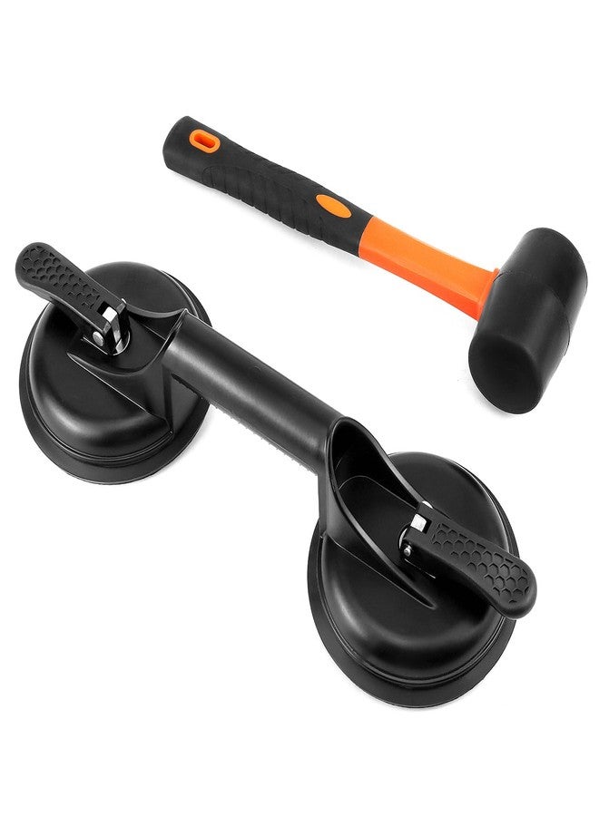 QWORK Floor Gap Fixer Tool for Laminate Floor Gap Repair with 11.8 Inch Plastic Mallet, for Floating Wooden Floors - Image 1