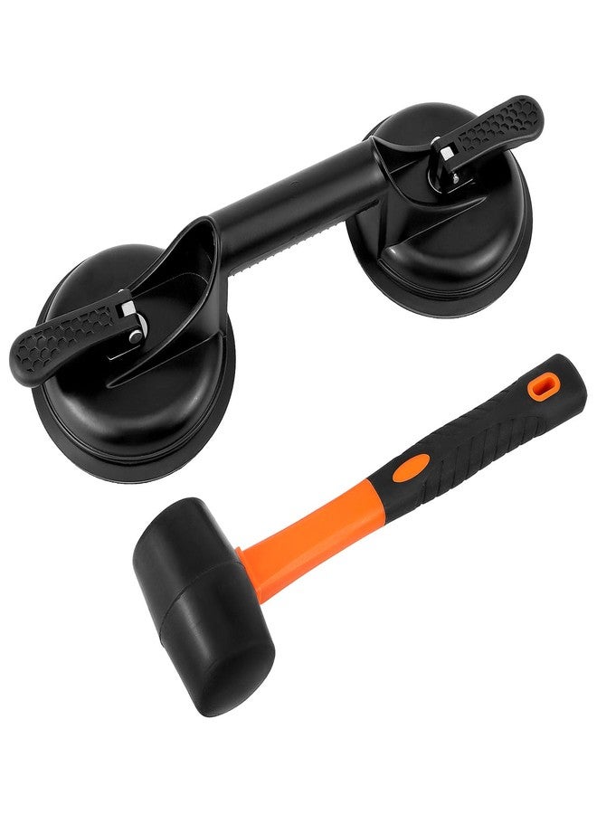 QWORK Floor Gap Fixer Tool for Laminate Floor Gap Repair with 11.8 Inch Plastic Mallet, for Floating Wooden Floors - Image 2