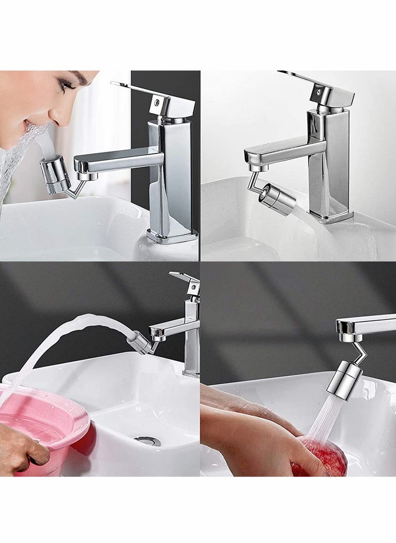 Universal Rotatable Faucet Sprayer Head with Oxygen,Enriched Foam and Dual Water Outlet Modes, 720° Adjustable Splash Filter