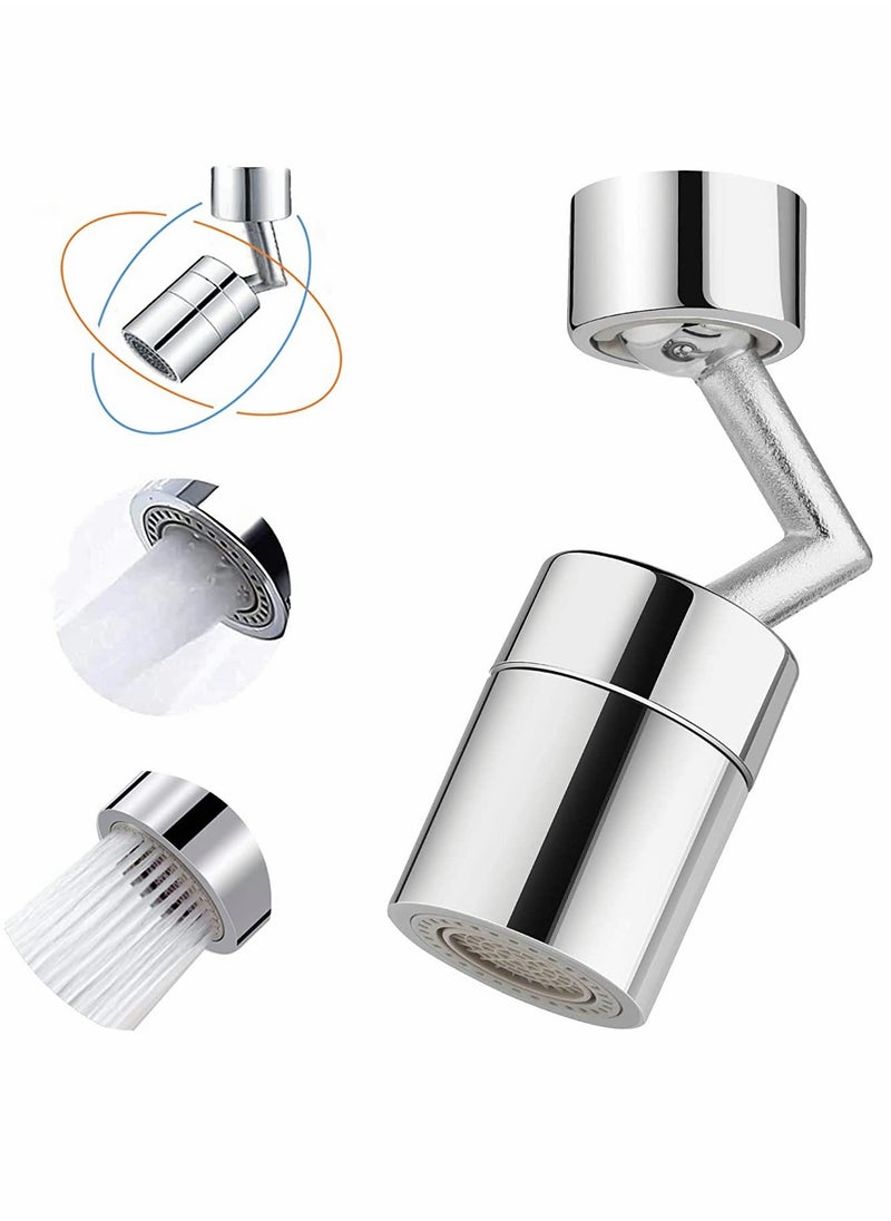 Universal Rotatable Faucet Sprayer Head with Oxygen,Enriched Foam and Dual Water Outlet Modes, 720° Adjustable Splash Filter