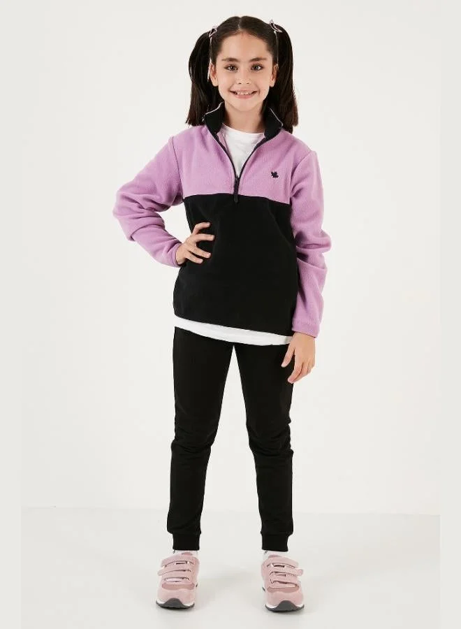 Lela  Lela Soft Texture Half Zipper Color Block Stand Collar Polar Unisex Child POLAR 5905004  | Best Price UAE