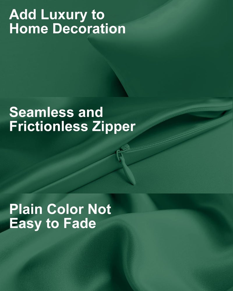 THXSILK 100% Mulberry Silk Pillowcase for Hair and Skin Health, Hidden Zipper, 22 Momme, Both Sides Smooth, Breathable and Natural, Sleep Pillow Case (Standard 20"x26", Emerald Green) - Image 5