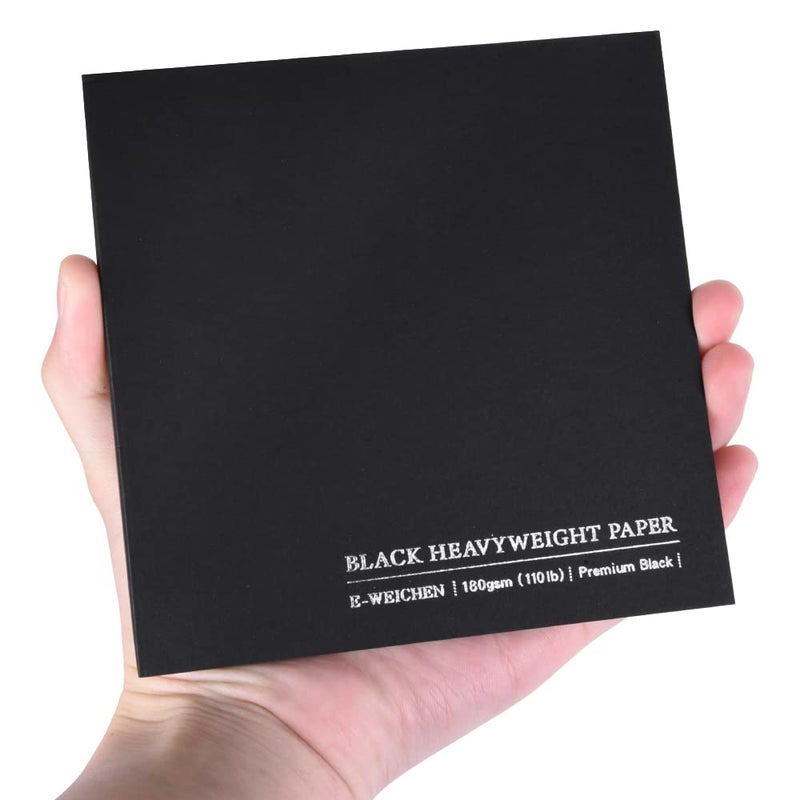 Qianshan 4.9x4.9 Inches Black Paper Sketchbook,30Sheets (180gsm /110lb) Premium Heavyweight Paper Sketchbook,Art Sketch Book for Pencil, Pastel, Gel Pen, Charcoal, Metallic Marker - Image 1