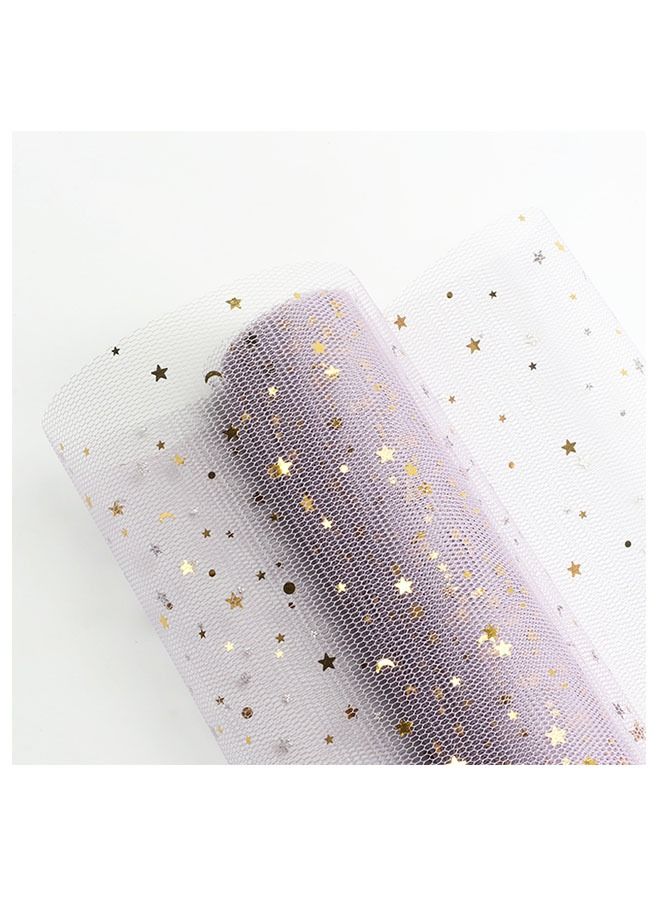 1 لفة ورق تغليف الهدايا والباقة ستار مون غزل شبكة 48x450 سم