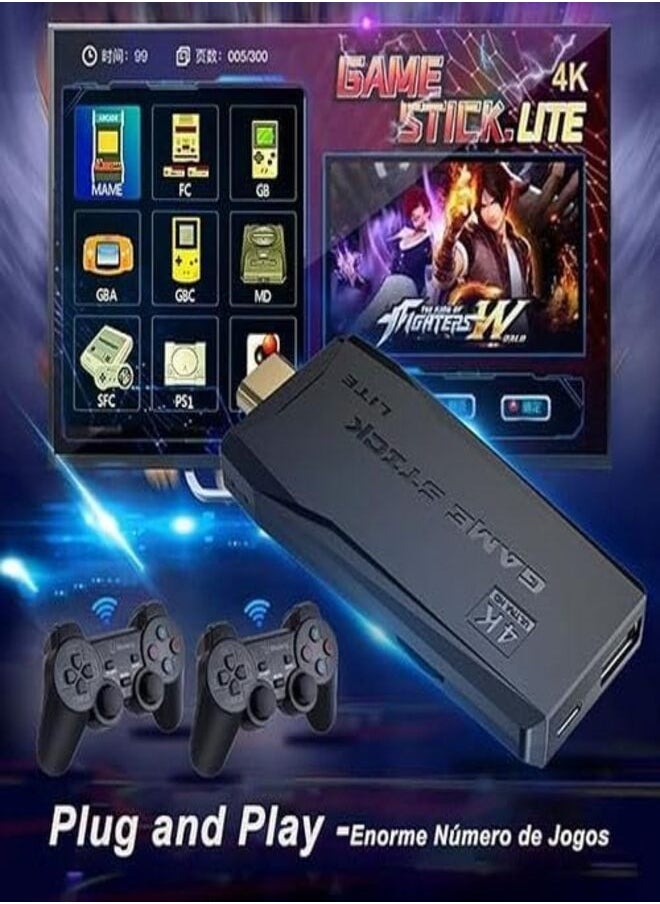 Generic - 4K HD Game Console Video Game Console 2.4G Dual Wireless Controller Retro TV Game Console 64GB Retro 10000 Game Stick - Image 1