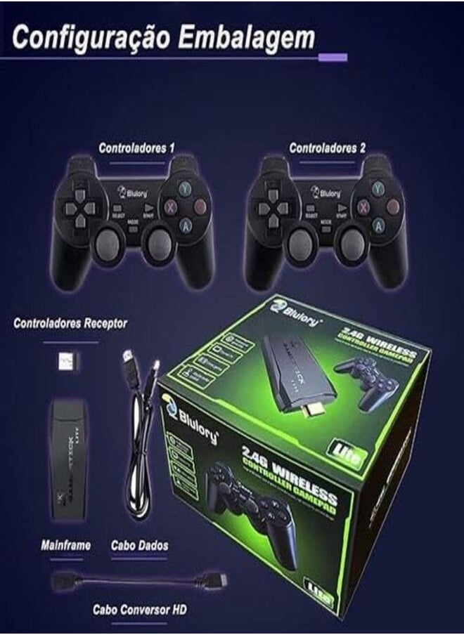 Generic - 4K HD Game Console Video Game Console 2.4G Dual Wireless Controller Retro TV Game Console 64GB Retro 10000 Game Stick - Image 1