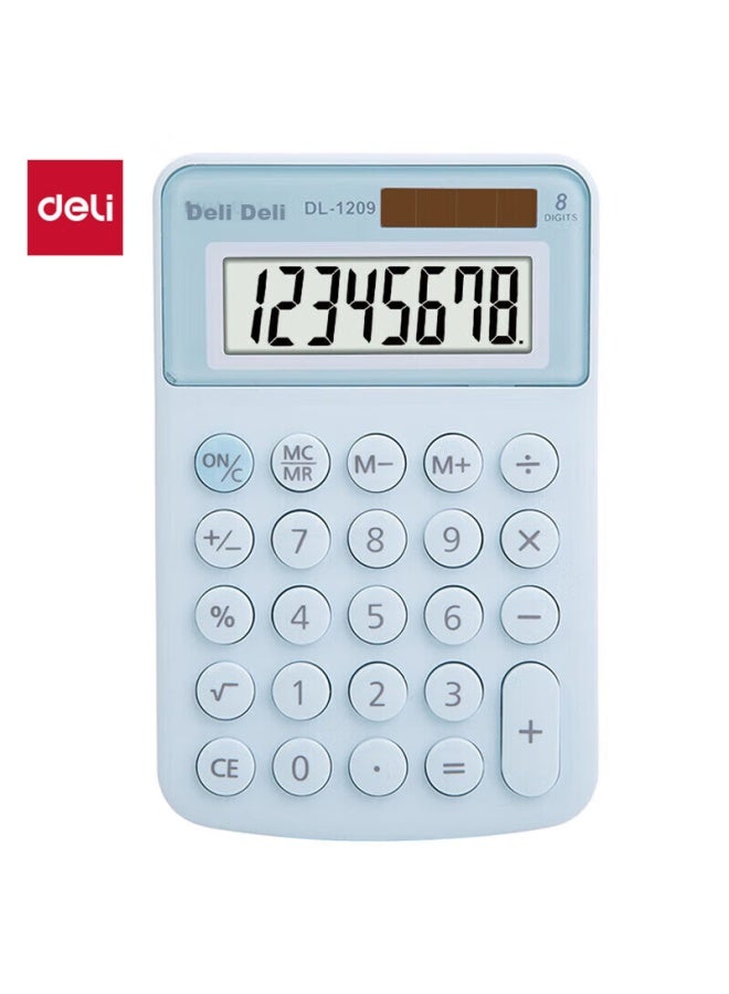 Deli Dual Power Portable Calculator, Student Fourth Grade Macaron Mini Calculator, Learning Supplies, Blue, 1209a - Image 5