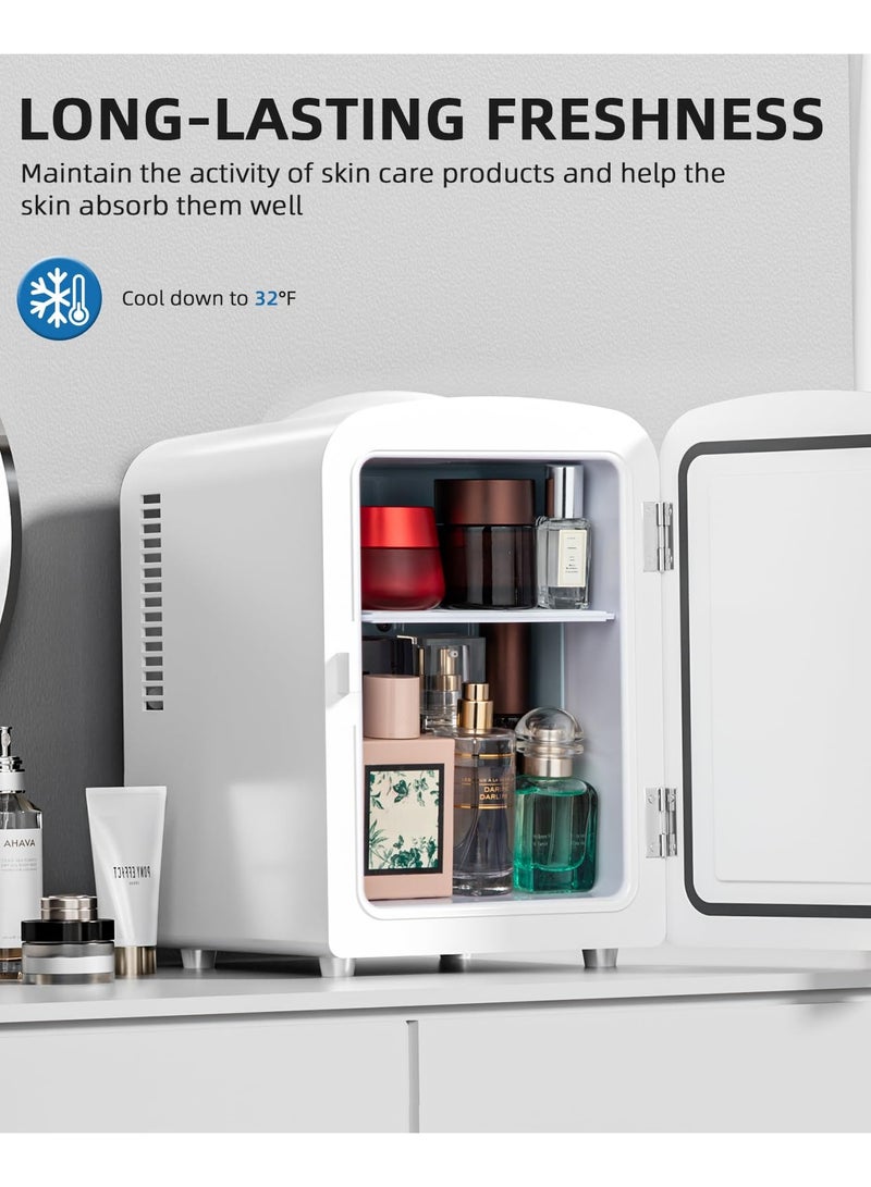 Joshberg Compact Refrigerator, Portable Mini Fridge, Skin Care 6L Capacity, for Bedroom, Car, Office & Dorm, Small Cooler for Cosmetics, Beverage and Food, White - Image 5