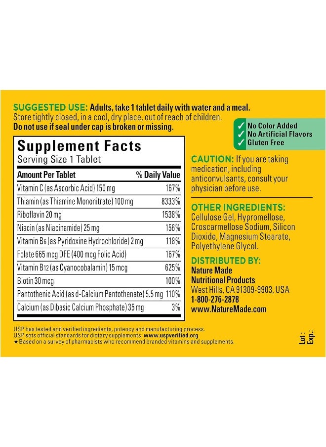 Nature Made - Super B Complex + Vitamin C Tablets 140 Count - Image 1