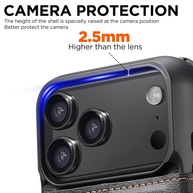 Suteni For Iphone 17 Pro Max Q05 2-In-1 Multi-Function Detachable Wallet Magsafe Phone Case(Black) - Image 4