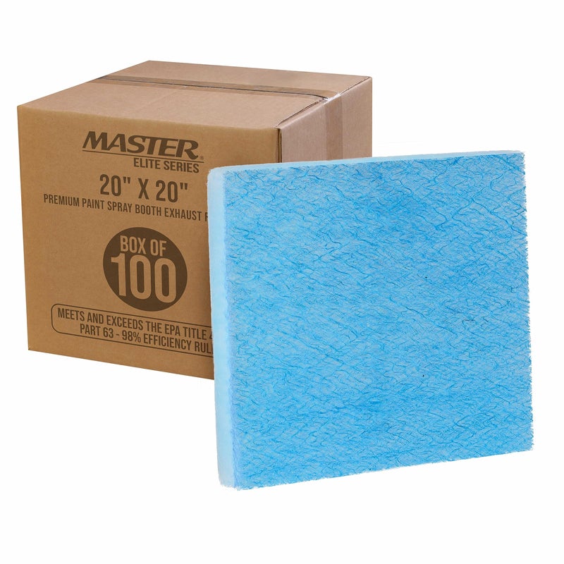 Master Airbrush Master Elite Premium Paint Spray Booth Exhaust Filter Pad 20 x 20 Box of 10018 Gram Fiberglass Paint Arrestors Captures Traps Overspray Particles in Auto Car Autobody Refinish Booths