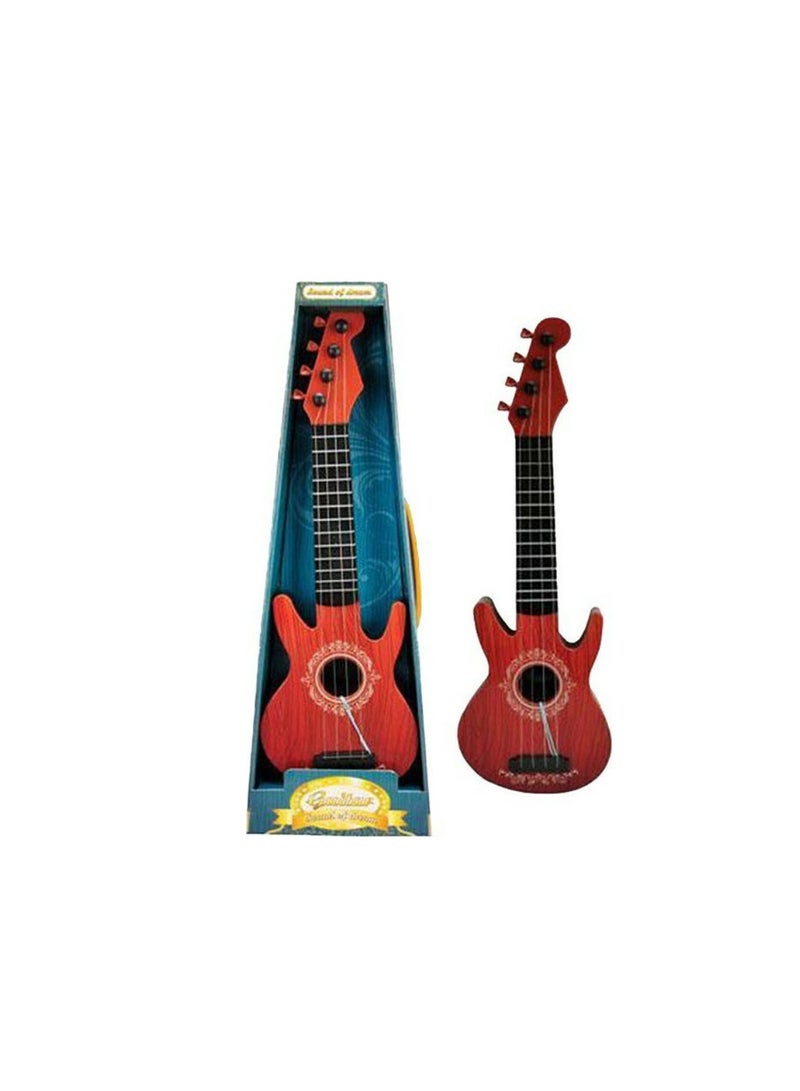 Medium Kids Guitar Toy, 4 Metal Strings, Available in 3 Colors (Brown)