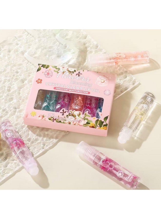 Petansy Flower Jelly Lip Oil Set 6 Packs Moisturizer Long Lasting Roll On Lip Gloss Set with Real Flowers Glossy Lip Make-up for Dry and Chapped Lips - Image 3
