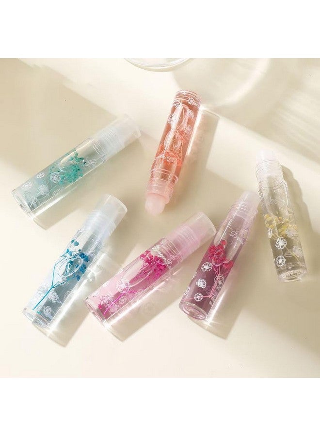 Petansy Flower Jelly Lip Oil Set 6 Packs Moisturizer Long Lasting Roll On Lip Gloss Set with Real Flowers Glossy Lip Make-up for Dry and Chapped Lips - Image 5