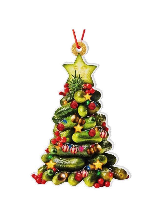 Haooryx Christmas Winter Pickle Ornaments - Christmas Pickle Ornament Gift Set Realistic Acrylic Pickle Cucumber Ornament Christmas Tree Decor Pickle Legend Story Card Gift Box Xmas Party Favor - Image 2