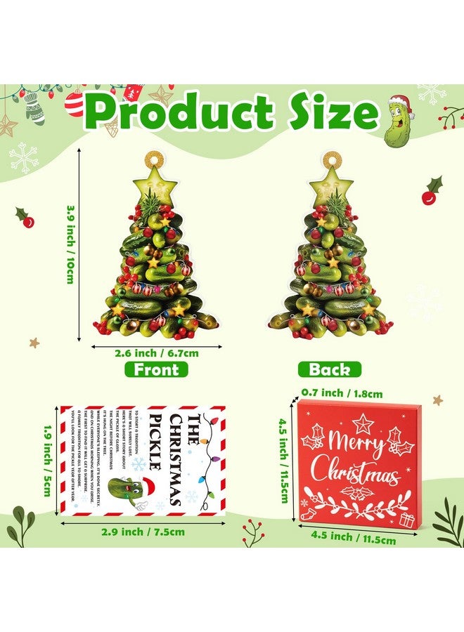 Haooryx Christmas Winter Pickle Ornaments - Christmas Pickle Ornament Gift Set Realistic Acrylic Pickle Cucumber Ornament Christmas Tree Decor Pickle Legend Story Card Gift Box Xmas Party Favor - Image 3