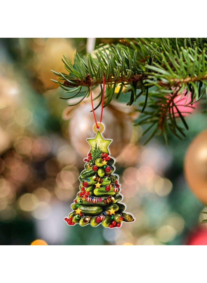 Haooryx Christmas Winter Pickle Ornaments - Christmas Pickle Ornament Gift Set Realistic Acrylic Pickle Cucumber Ornament Christmas Tree Decor Pickle Legend Story Card Gift Box Xmas Party Favor - Image 5
