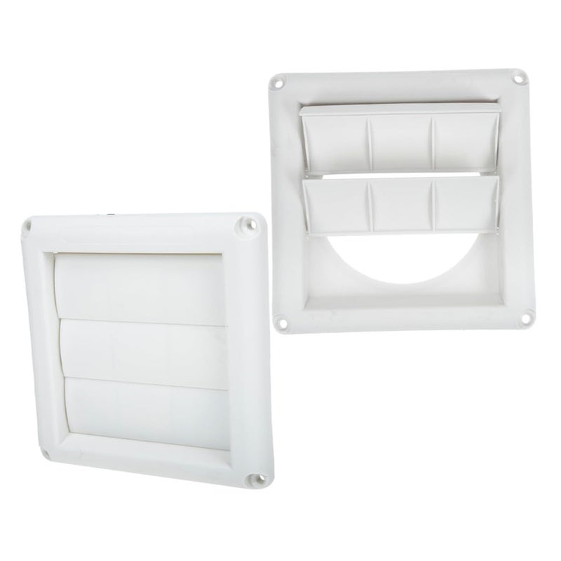 White Air Vent Cover Louvered Grille Weatherproof Design for AC Exhaust - Image 2