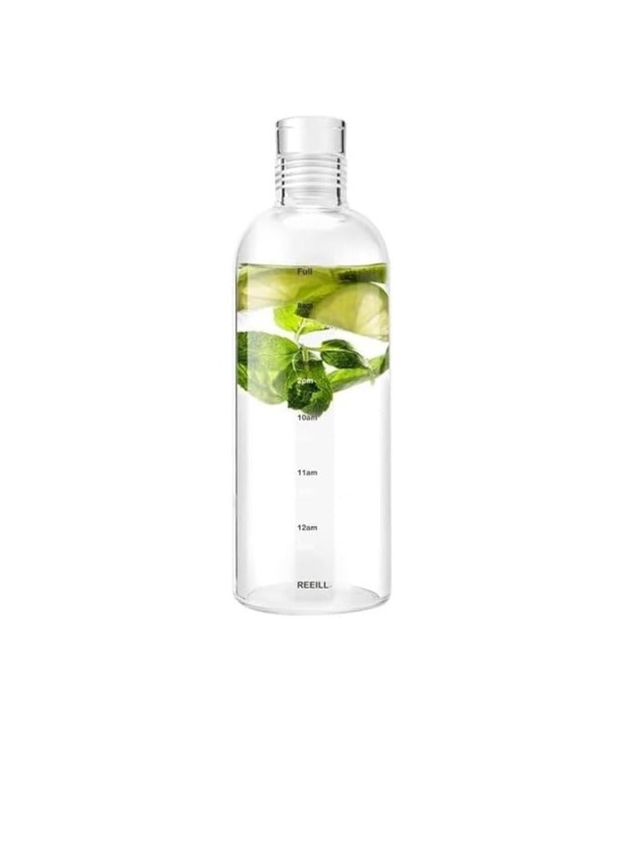 Transparent Leakproof Plastic Water Bottle with Time Markings Lightweight Reusable Sports Bottle Ideal for Gym Office and Outdoor Activities (750ml)  - Image 1