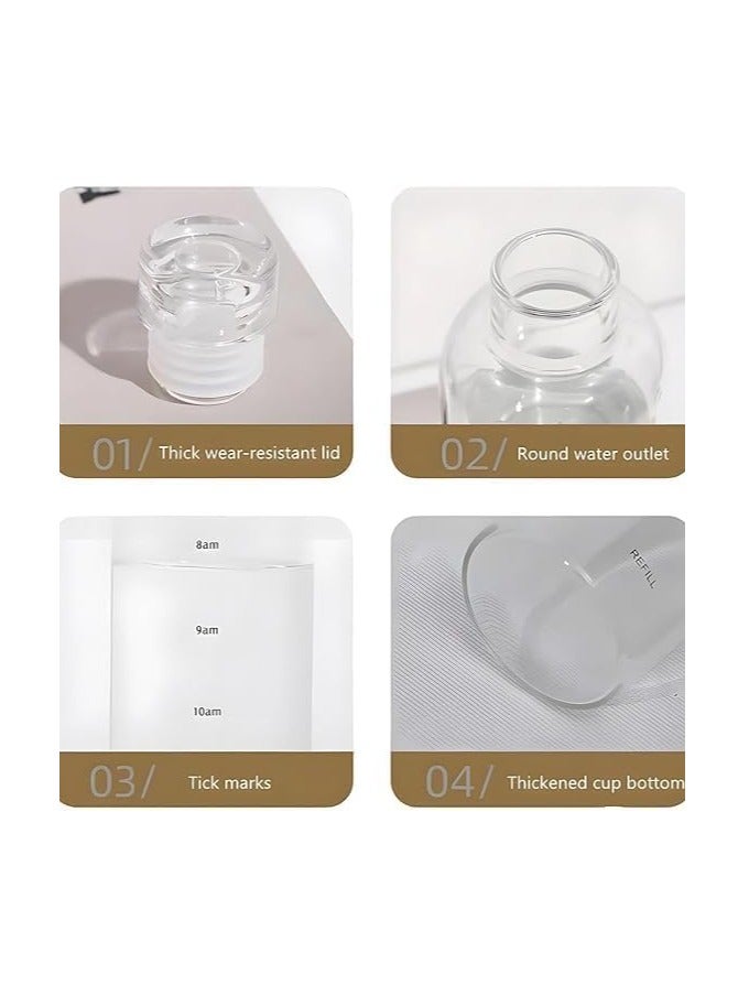 Transparent Leakproof Plastic Water Bottle with Time Markings Lightweight Reusable Sports Bottle Ideal for Gym Office and Outdoor Activities (750ml)  - Image 3