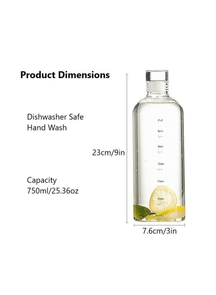 Transparent Leakproof Plastic Water Bottle with Time Markings Lightweight Reusable Sports Bottle Ideal for Gym Office and Outdoor Activities (750ml)  - Image 4
