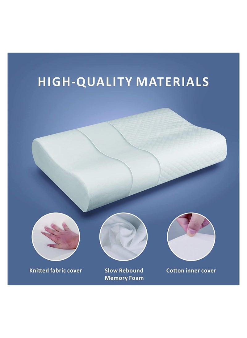 إلترازون Memory Foam Pillow , Ergonomically Designed Sleeping Pillow, Strong Neck Support Contour Bed Pillow Suitable for Sleepers with Shoulder & Cervical Pain, Washable Pillow Cover - Image 3