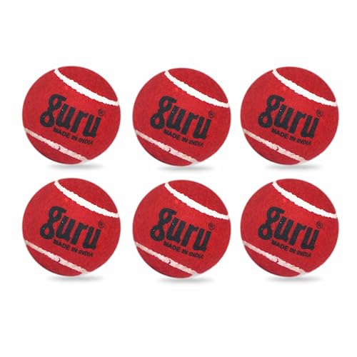 GURU Rubber Tennis Cricket Ball, Heavy Weight Cricket Tennis Ball, Cricket Ball (Maroon, Pack of 6) - Image 1