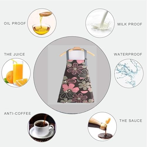 DARSHANAM WORLD Apron for Women with Pockets, Adjustable Waterproof Floral Chef Aprons for Kitchen, Gardening, Cooking, BBQ or Baking,Dusting, Home. (COFFEE) - Image 5