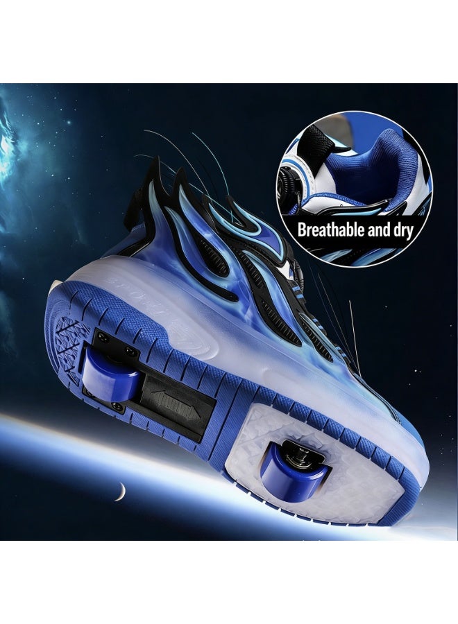 فتيرلي أحذية التزلج للأطفال، بعجلات مزدوجة الأمامية والخلفية مع إضاءة LED، حذاء التزلج الكهربائي للبنين والبنات - Image 4