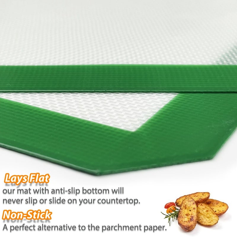 Non-Stick Heat Resistant Baking Mat For Kitchen Pastry And Cookie Making 1PC Green 11.5x8.5inch - Image 5