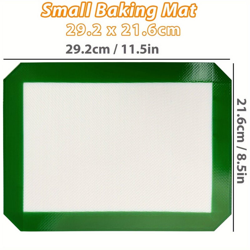 Non-Stick Heat Resistant Baking Mat For Kitchen Pastry And Cookie Making 1PC Green 11.5x8.5inch - Image 3