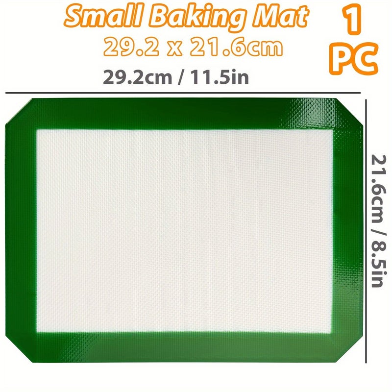 Non-Stick Heat Resistant Baking Mat For Kitchen Pastry And Cookie Making 1PC Green 11.5x8.5inch - Image 1