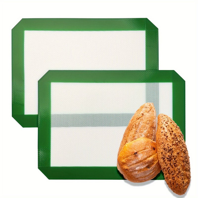 Non-Stick Heat Resistant Baking Mat For Kitchen Pastry And Cookie Making 1PC Green 11.5x8.5inch - Image 2