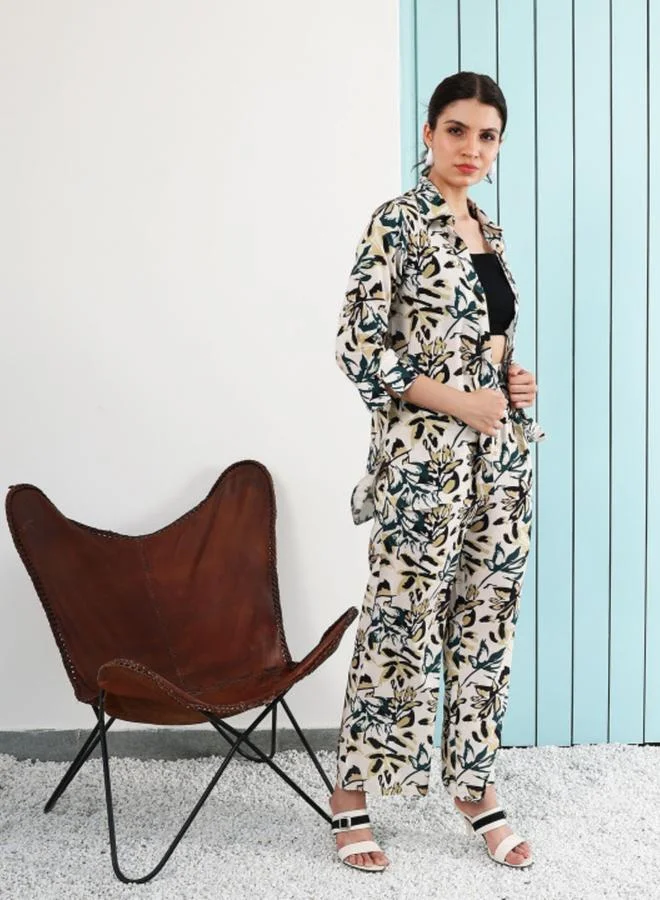 Athena Floral Print 3/4 Sleeves Shirt