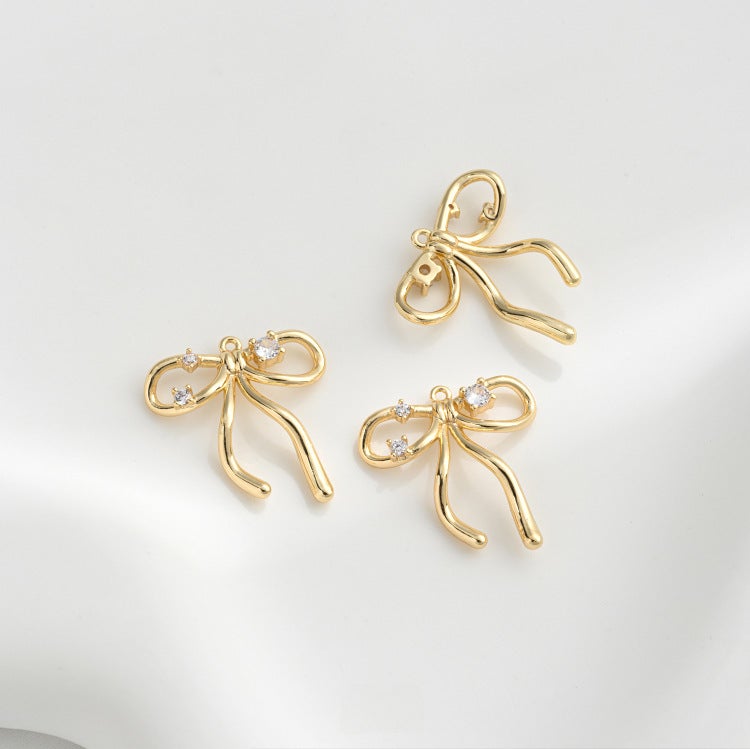 Generic 14K Gold Plated Zircon Drop DIY Earrings Pendant E 14K gold 19x 20mm 1 