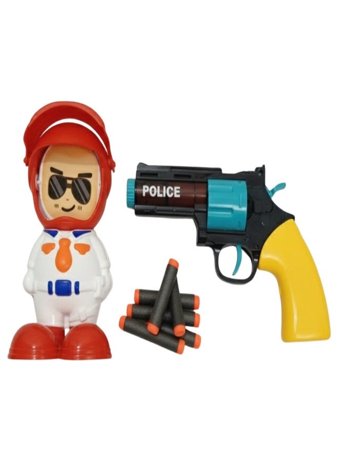 BANNI Soft Foam Bullet Pistol with 1 Target and 6 Foam Darts | Safe Kids Toy Blaster for Ages 6+ | Indoor Outdoor Shooting Game | Pretend Play Gift - Image 1