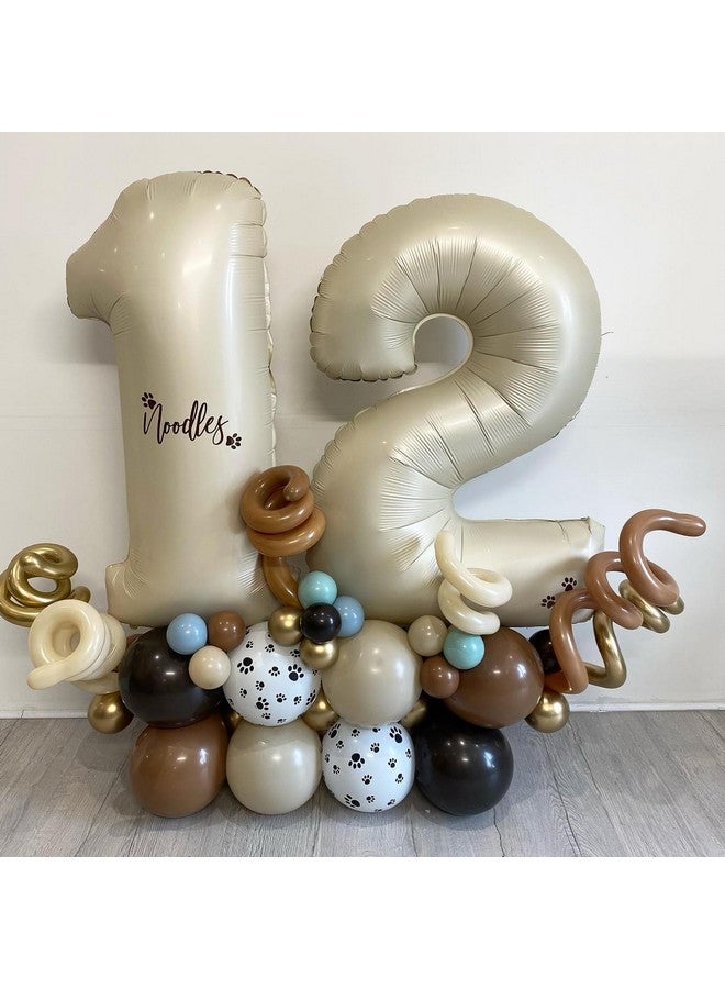 Biapian 40 Inch Cream Number 21 Balloon, 21St Birthday Balloons, Big Digital 21 Or 12 Beige White Giant 21 Foil Balloon Helium For 12Th 21St Birthday Decorations Anniversary Baby Shower Party Supplies - Image 4