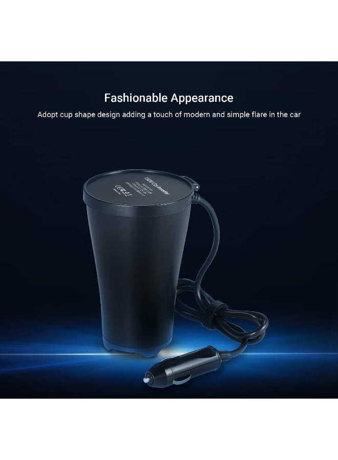 Leeofty 150W Portable Power Inverter DC 12V to AC 220V Cup-shaped Car Inverter Converter Transformer with 1 AC Outlet 1 Socket Dual USB Ports - Image 2