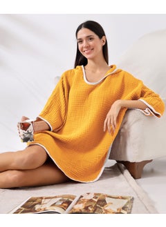 Destiny Hometex 4 Layer Muslin Hooded Adult Women's Poncho  - Image 5
