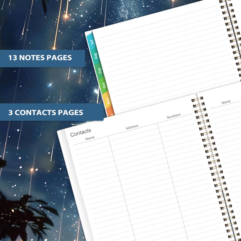 Journaltastic Planner 2026-2027 - Planner Weekly and Monthly 2026-2027, Academic Planner 26-27, July 2026 - June 2027, 8.5" x 11", 26-27 Calendar Planner with Colourful Tabs, Inner Pocket, Premium Paper, Twin-wire Binding - Galaxy - Image 5