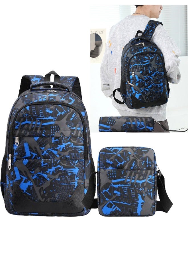 VUCATIN 3-Piece Backpack Kids School Backpack Teenagers School Bag Large Capacity Backpack Waterproof Backpack 3-in-1 School Bag Shoulder Bag and Pencil Case - Image 1