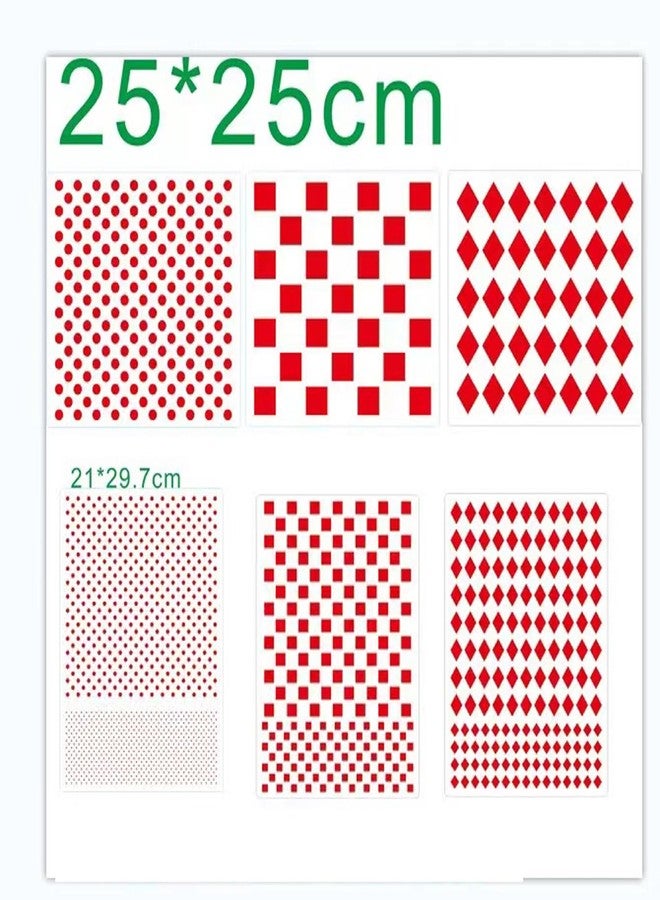 TYU 6PCS Checks Dots Stencils, Harlequin Checkerboard Stencils Assorted Sizes Square Diamond Shape Templates Reusable Diamond Checks Stencil for Painting on Wood Wall Decor - Image 2