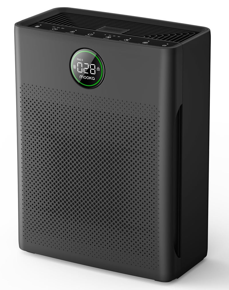 Mooka Air Purifiers for Home Large Room up to 2200sq.ft, MOOKA Air Purifier for Home Pets with Washable Filter, PM 2.5 Display Air Quality Sensor Air Cleaner for Bedroom, Dorm Room, Pets, Office PR1 - Image 1