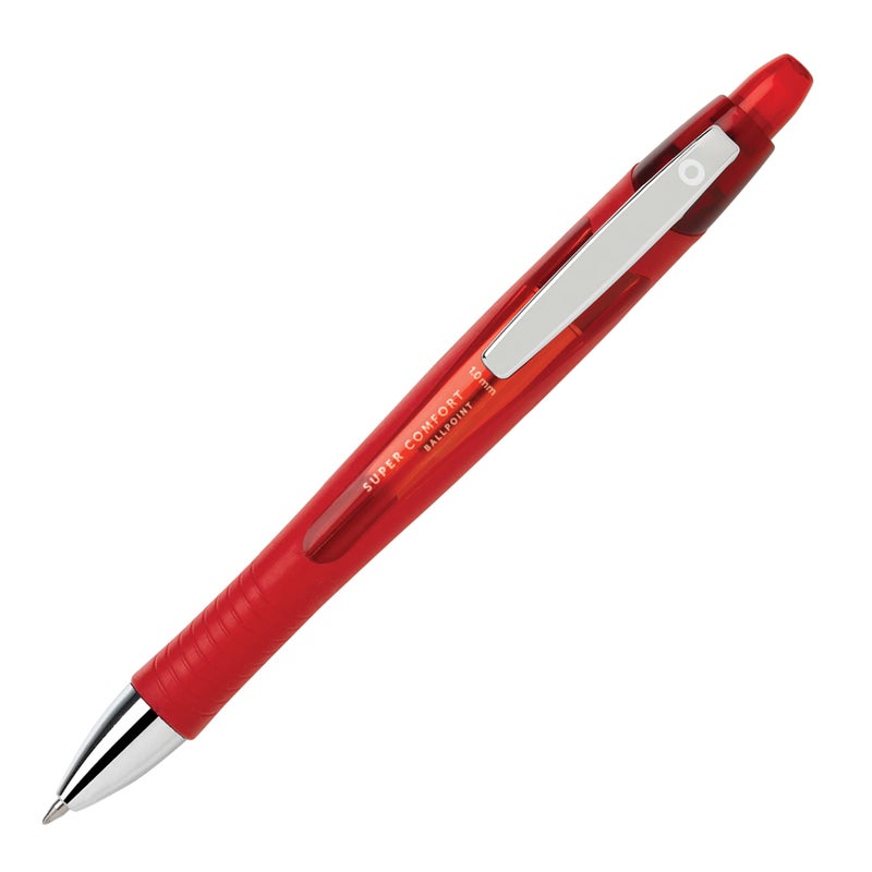 Office Depot Super Comfort Grip Retractable Ballpoint Pens, 1.0 mm, Medium Point, Red Barrels, Red Ink, 12 pk, BP12RED - Image 3