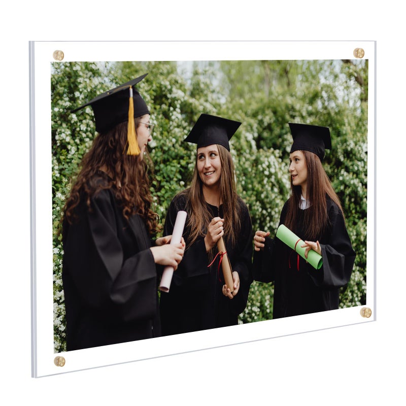 Kalami 8.5x11 Acrylic Wall Mount Frame Frame Frame لاصق ذاتي لا يوجد تدريبات عائمة إطار صورة واضحة بدون إطار لدبلوم العمل الفني أو إطار مستند حجم الحروف A4 هو 10x13 - Image 1