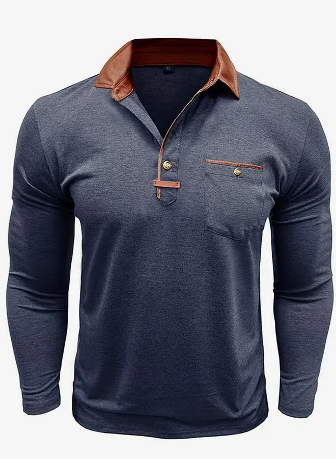 تايك تو بولو بأكمام طويلة ونصف أزرار