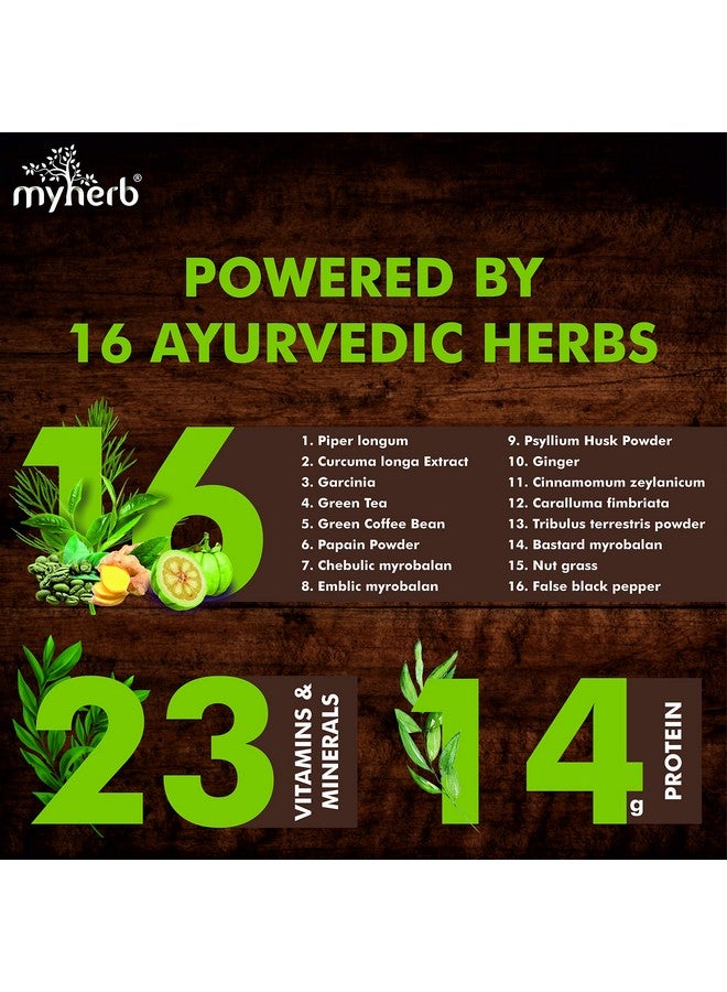 MYHERB Slim Up Meal Replacement Shake With 15 Natural Herbal Blend (Ayurvedic Formula) For Weight Control&Management-13.5g Protein-23 Vitamins For Men&Women (Juicy Mango Milk Shake, 1000 gm) - Image 5